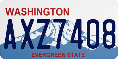 WA license plate AXZ7408