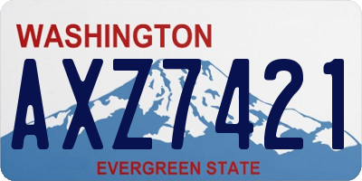 WA license plate AXZ7421