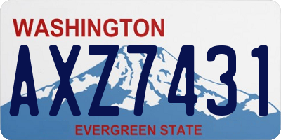 WA license plate AXZ7431