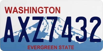 WA license plate AXZ7432