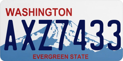 WA license plate AXZ7433