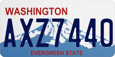 WA license plate AXZ7440