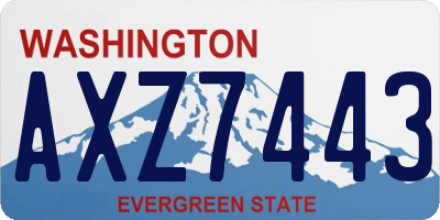 WA license plate AXZ7443