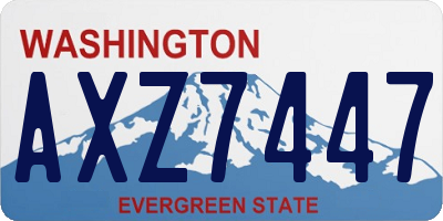 WA license plate AXZ7447
