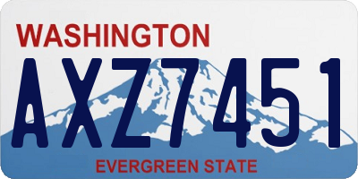 WA license plate AXZ7451