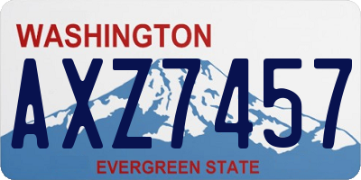 WA license plate AXZ7457