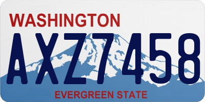 WA license plate AXZ7458