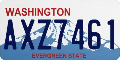 WA license plate AXZ7461