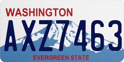 WA license plate AXZ7463