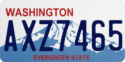 WA license plate AXZ7465