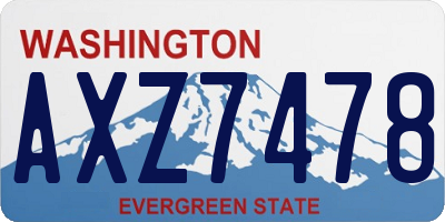 WA license plate AXZ7478