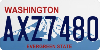 WA license plate AXZ7480