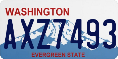 WA license plate AXZ7493