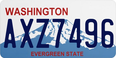 WA license plate AXZ7496