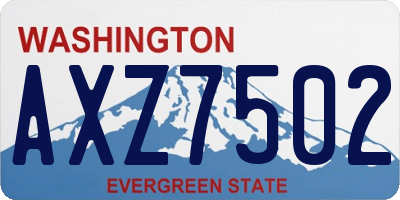 WA license plate AXZ7502