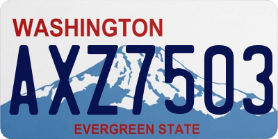 WA license plate AXZ7503