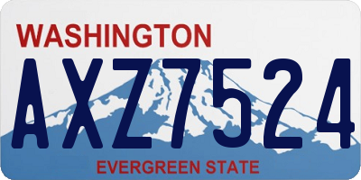 WA license plate AXZ7524