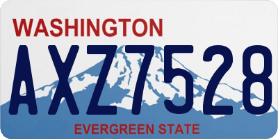WA license plate AXZ7528