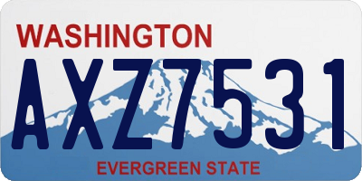 WA license plate AXZ7531