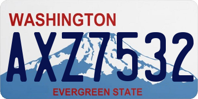 WA license plate AXZ7532