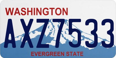 WA license plate AXZ7533
