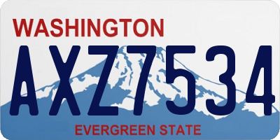 WA license plate AXZ7534
