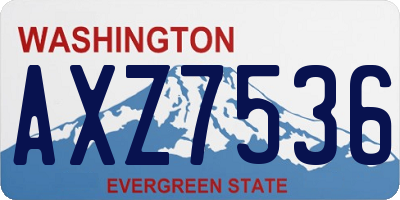 WA license plate AXZ7536