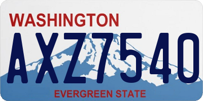 WA license plate AXZ7540