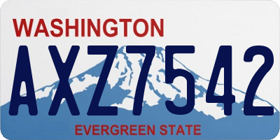 WA license plate AXZ7542