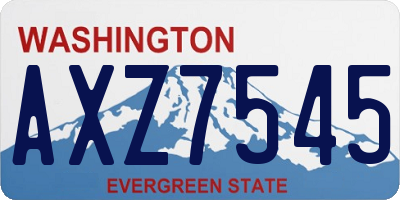 WA license plate AXZ7545
