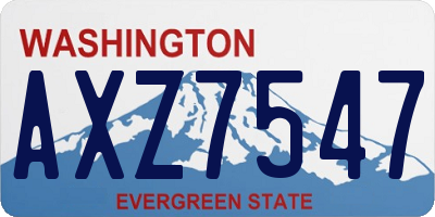 WA license plate AXZ7547