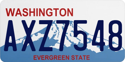 WA license plate AXZ7548