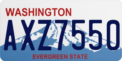 WA license plate AXZ7550