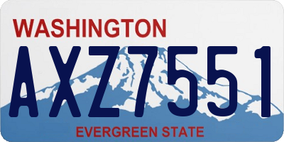 WA license plate AXZ7551