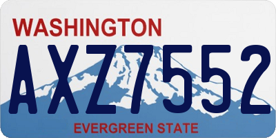 WA license plate AXZ7552