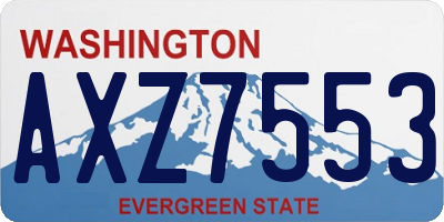 WA license plate AXZ7553