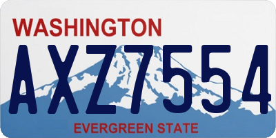WA license plate AXZ7554