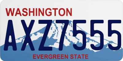 WA license plate AXZ7555