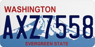 WA license plate AXZ7558