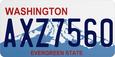 WA license plate AXZ7560