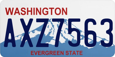 WA license plate AXZ7563