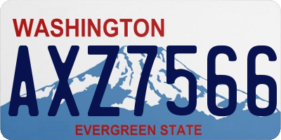 WA license plate AXZ7566