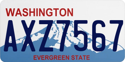 WA license plate AXZ7567