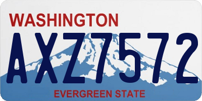 WA license plate AXZ7572
