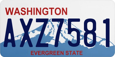 WA license plate AXZ7581