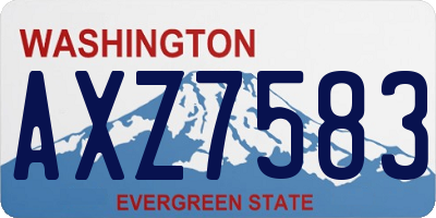WA license plate AXZ7583
