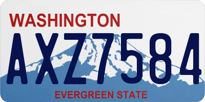 WA license plate AXZ7584