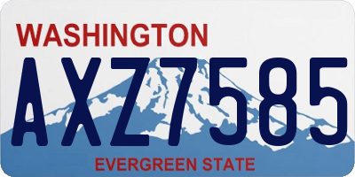 WA license plate AXZ7585