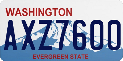 WA license plate AXZ7600