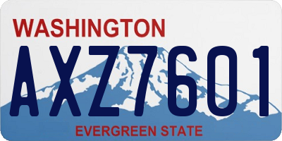 WA license plate AXZ7601